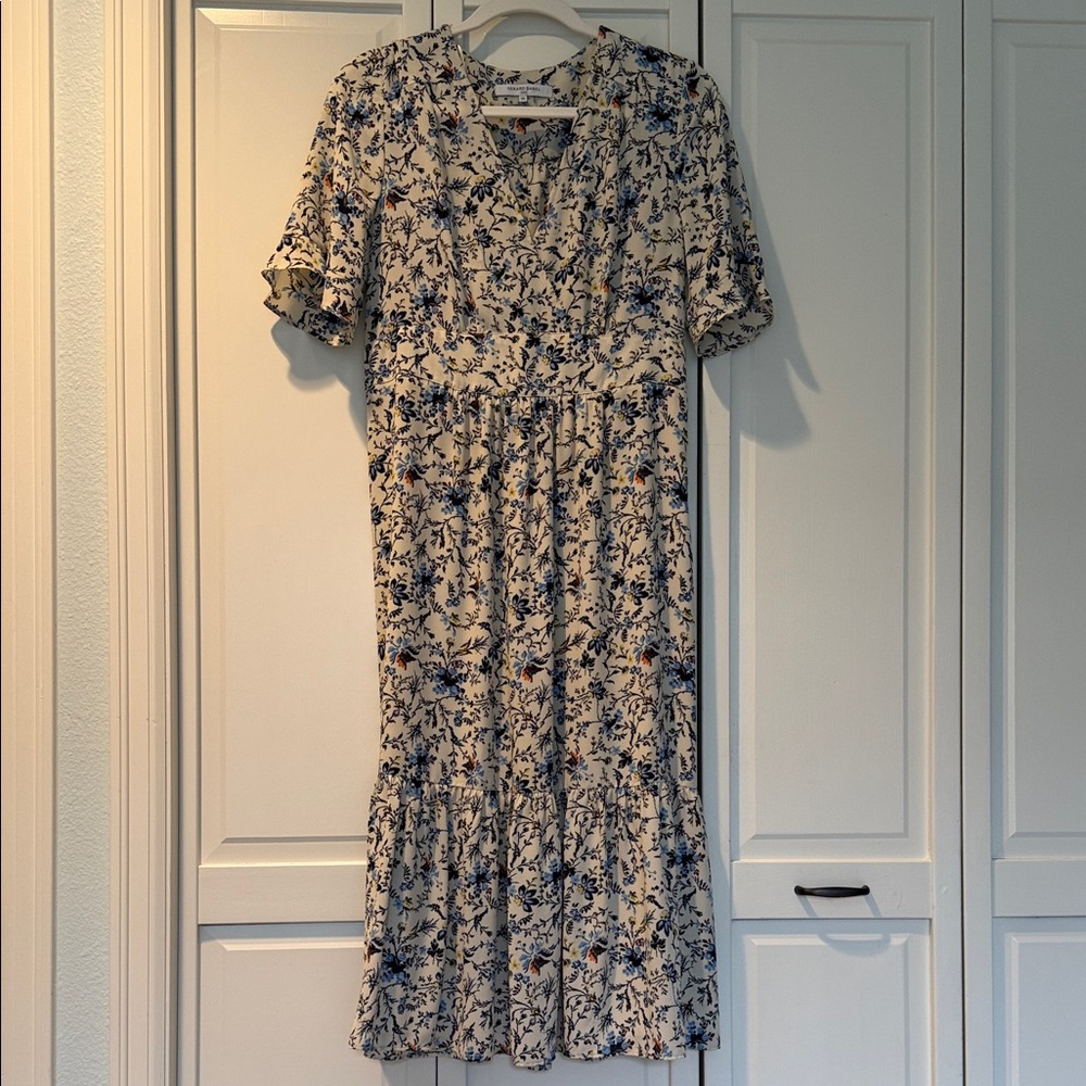 Gerard Darel Floral Print Cream Dress